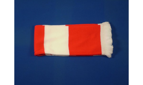Red and White Bar Scarf